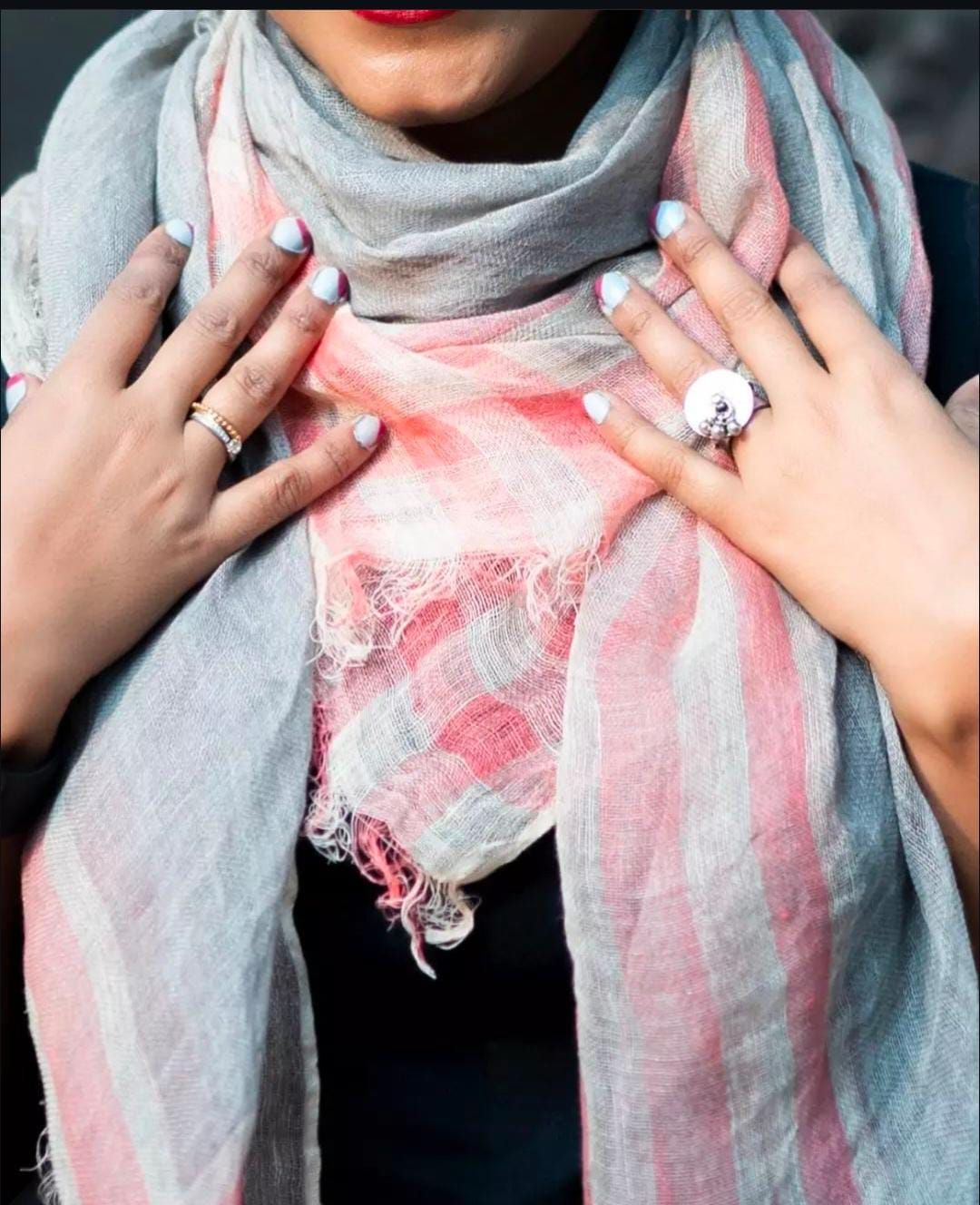 Linen square scarf